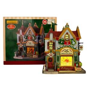LEMAX #35061 Over The Top Sweater Shop Lighted Caddington Christmas Building